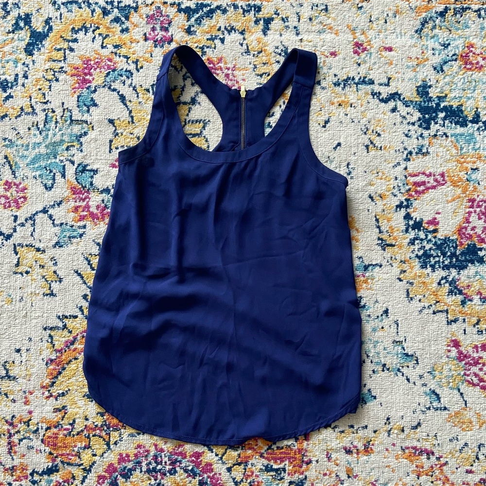 Navy racer back blouse tank
